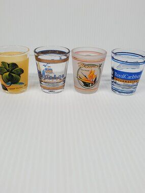 Set of 4 Shot Glasses from Hawaii Trip, including Royal Caribbean International